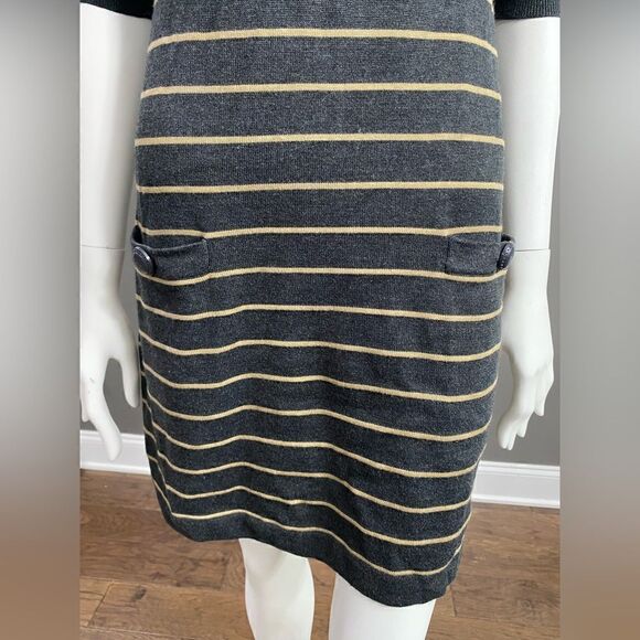 Coldwater Creek Women's Gray Striped Short Sleeve Knit Dress Size XS (4-6) - Picture 5 of 11
